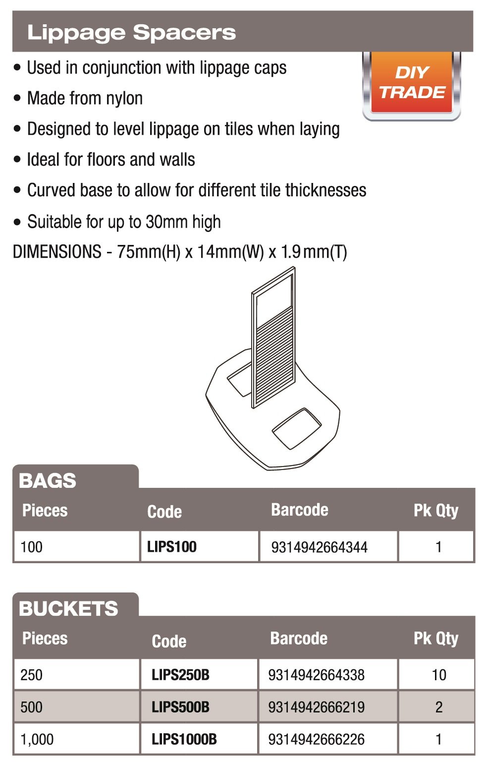 Dta lippage spacers discount
