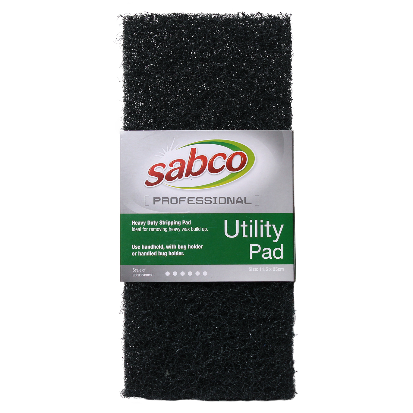 Sabco Scouring Utility Pad Black Heavy Duty 250 X 115mm 10 Pack