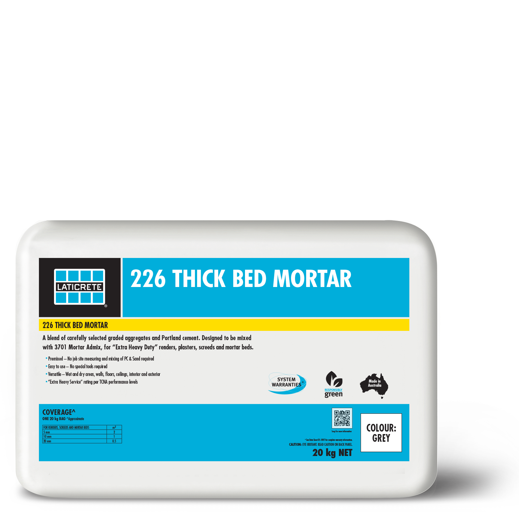 Laticrete 226 Thick Bed Mortar Grey 20kg Screed TradieCart