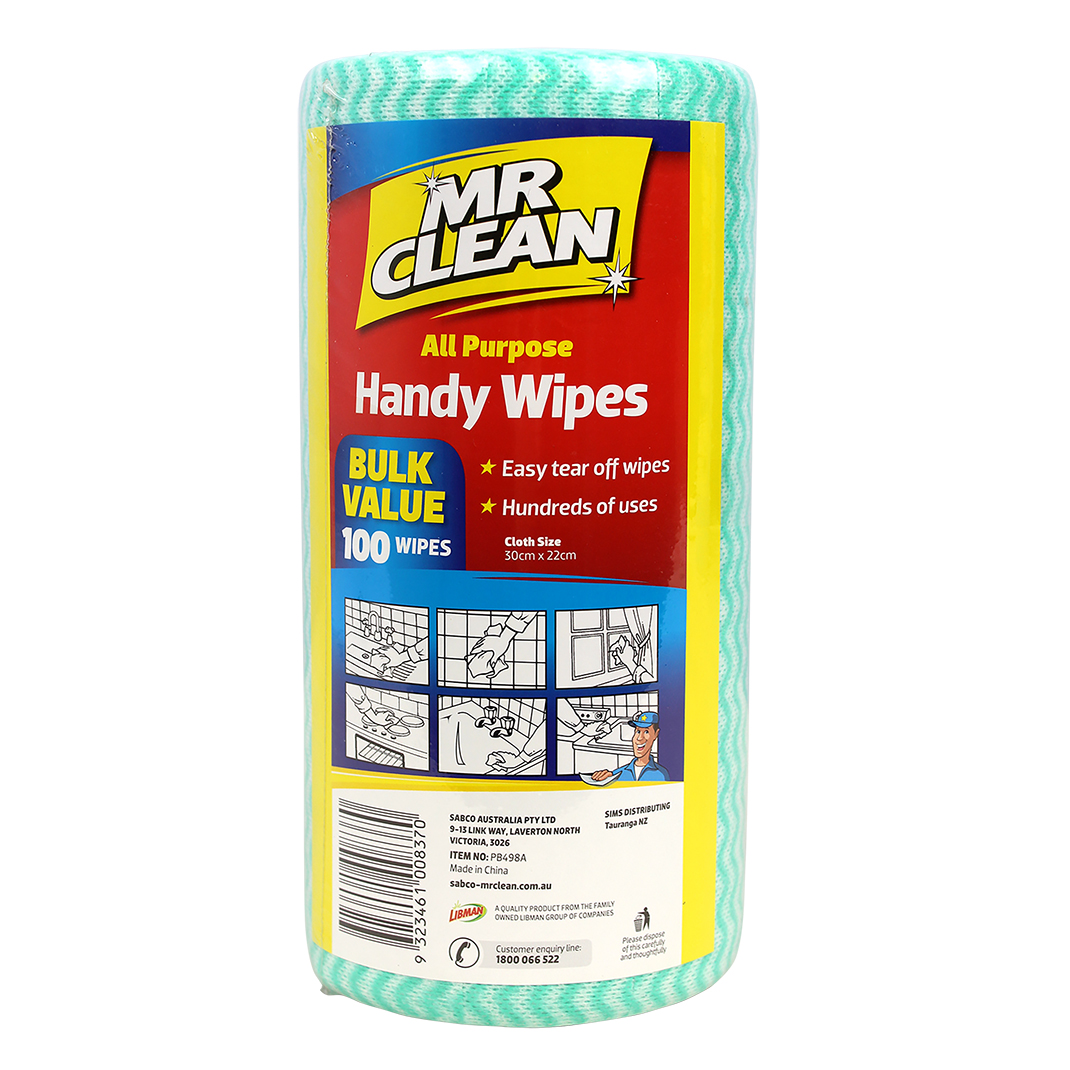 Sabco Mr Clean All Purpose Handy Wipes Roll 100pcs Cleaning Tools
