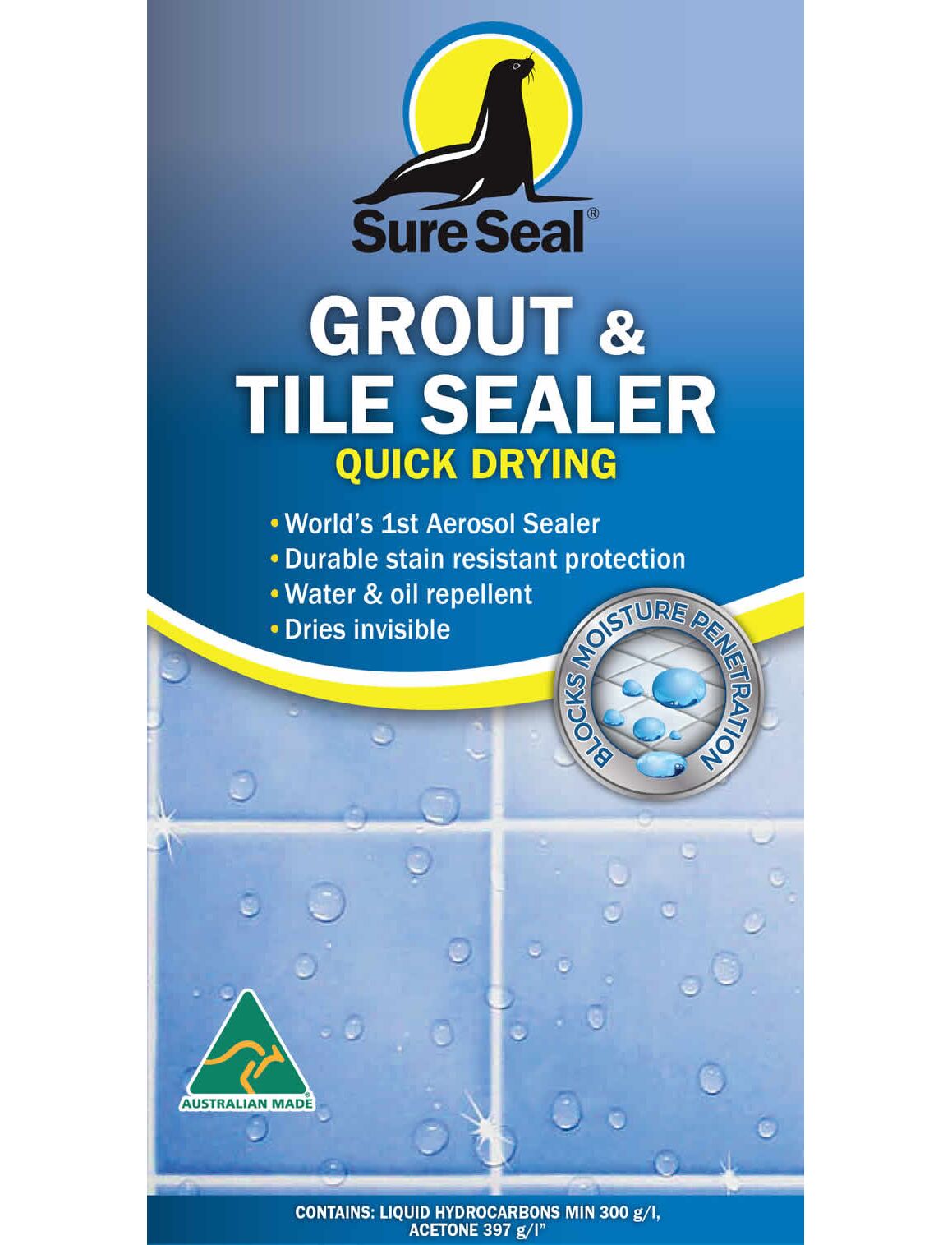 Sure Seal Grout, Tile & Stone Sealer Quick Drying Aerosol 300gm ...