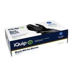 iQuip Textured Black Nitrile Gloves x100 Extra Large - Tradie Cart