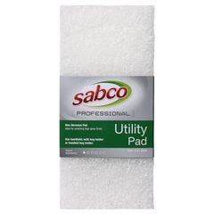 Sabco Scouring Utility Pad White Non Abrasive Pad 250 X 115mm 10 Pack - Tradie Cart