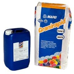 Mapei Granirapid White (Part A 22.5kg Powder + Part B 5.5kg Liquid) Fast Set Tile Adhesive - Tradie Cart