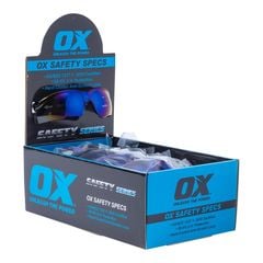 OX Tools Safety Glasses Blue Mirrored - Tradie Cart