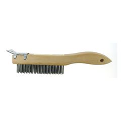 Uni Pro Wooden Handled Wire Brush with Scraper - Tradie Cart