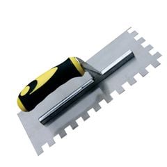 Roberts Stainless Steel Square Notched Maxi Grip Trowel 4mm - Tradie Cart