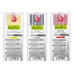 Pica Marker Dry Refills Water Soluble 4X Graphite, 2X Yellow, 2 XRed 8 Pack - Tradie Cart