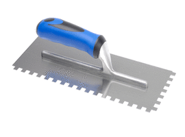 BAT Stainless Steel Notched Trowel Soft Grip 12mm - Tradie Cart