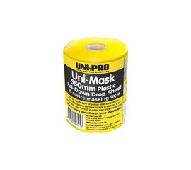 Uni Pro Uni-Mask Masking Tape & Pull-Down Plastic Drop Sheet With Refill 550mm x 25mt Dispenser - Tradie Cart