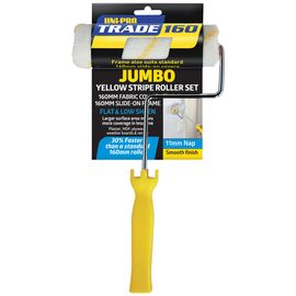 TradieCart: Uni Pro Trade 160mm Jumbo Core Yellow Stripe Mini Roller Set 11mm Nap