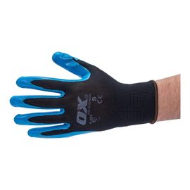 TradieCart: OX Tools Polyester Lined Nitrile Glove Size 9