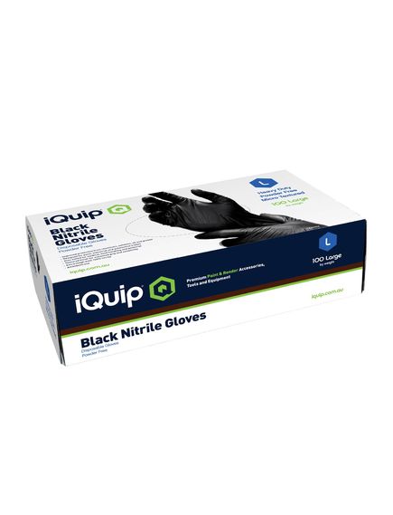 iQuip Textured Black Nitrile Gloves x100 Extra Large - Tradie Cart