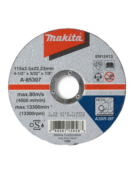 Makita Metal Cutting Disc A30S 125mm X 2.5mm X 22.23mm 10pk - Tradie Cart