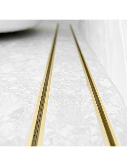 Lauxes Slimline Tile Insert Matte Gold 100mm X 26mm - Tradie Cart