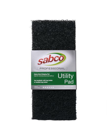 Sabco Scouring Utility Pad Black Heavy Duty 250 X 115mm 10 Pack - Tradie Cart