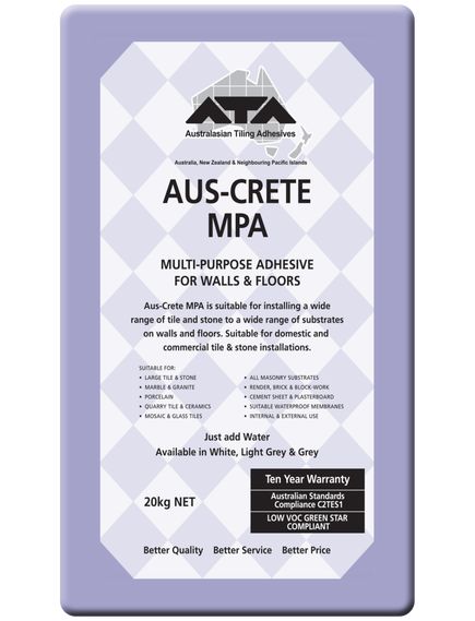 ATA Aus-Crete MPA Grey 20kg Tile Adhesive - Tradie Cart