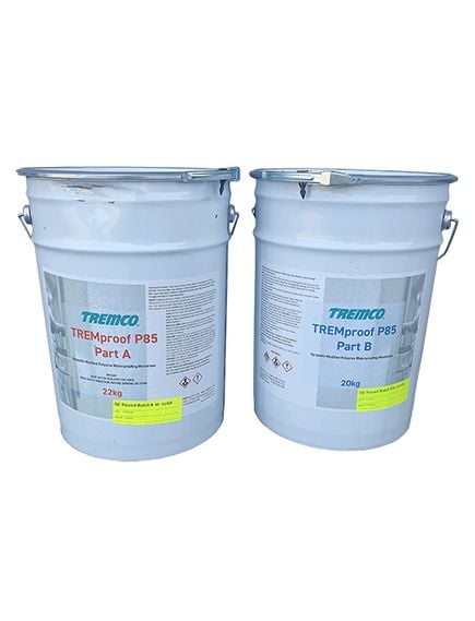 Tremco TREMproof Spray P85 Grey 42kg Kit Sprayable Polyurea Waterproofing Membrane - Tradie Cart
