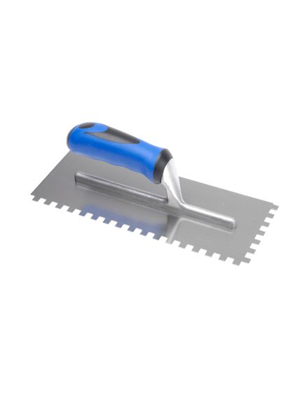 BAT Stainless Steel Notched Trowel Soft Grip 15mm - Tradie Cart