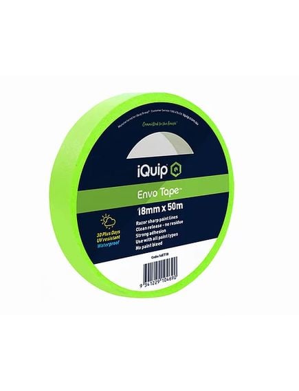 iQuip Green Envo Tape 18mm X 50m Roll - Tradie Cart