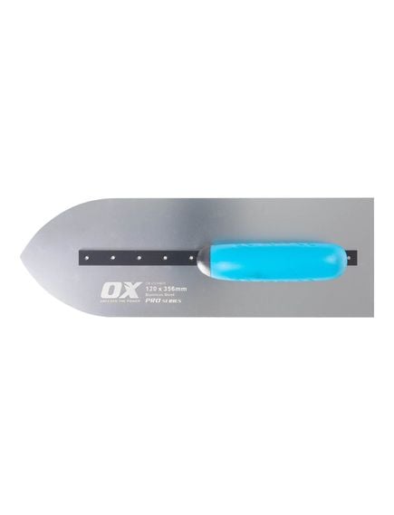 OX Tools Stainless Steel Pointed Finishing Trowel 120mm X 356mm - Tradie Cart