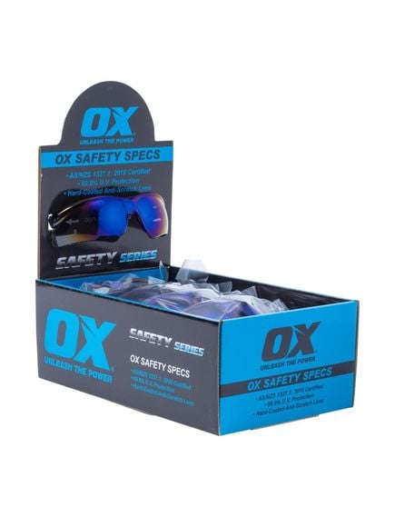OX Tools Safety Glasses Blue Mirrored - Tradie Cart