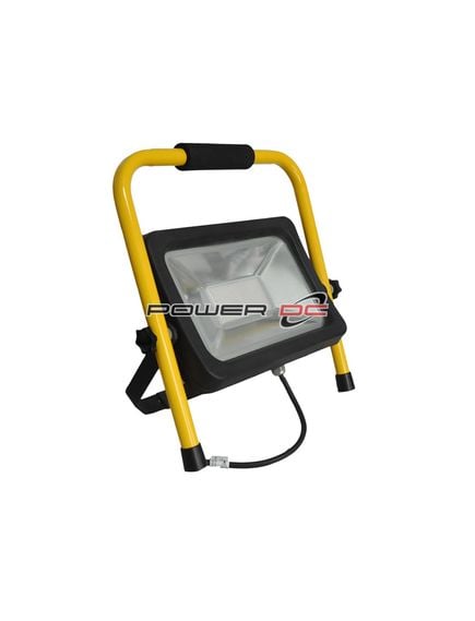 Power DC Ultracharge Led Flood Light 50 Watt with Stand Yellow - Tradie Cart