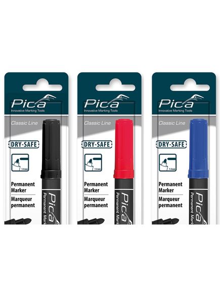 Pica Marker Classic Permanent Marker Black Chisel tip 2-6mm Marking - Tradie Cart