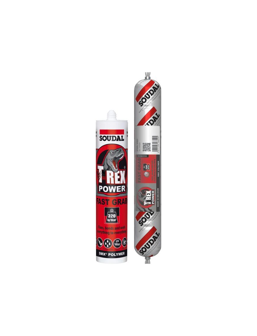 Soudal TRex Fast Grab Jet Black 290ml Cartridge Sealant Adhesive TradieCart